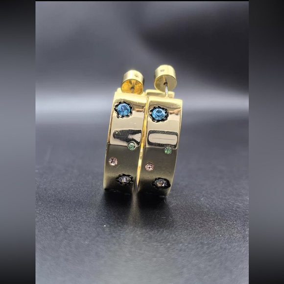 Coach Gold-Tone Hoop Earrings - Picture 4 of 7